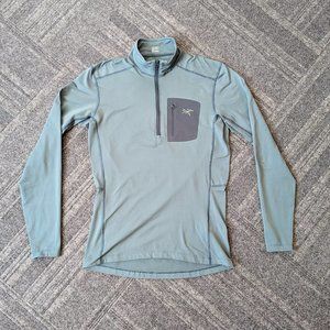 Arc'Teryx Rho LT Zip Neck Lightweight Base Layer Fleece - Sage Green - Small